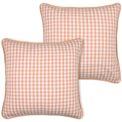 Coussin décoratif motif vichy en polycoton