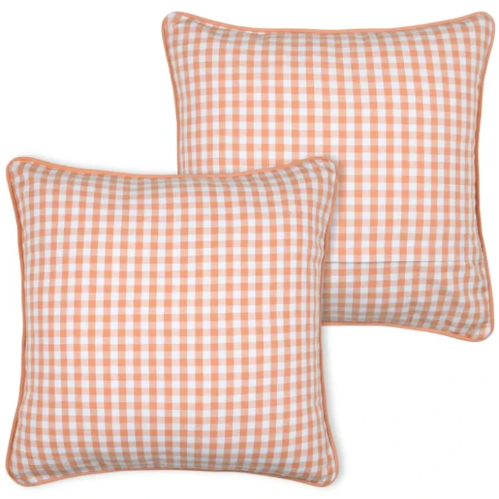 Coussin décoratif motif vichy en polycoton
