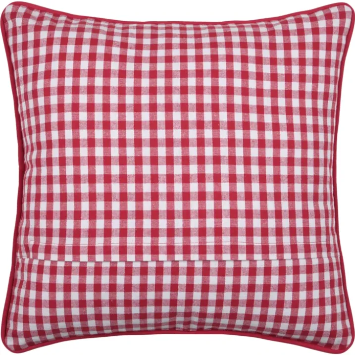 Coussin décoratif motif vichy en polycoton
