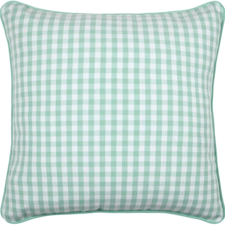 Coussin décoratif motif vichy en polycoton