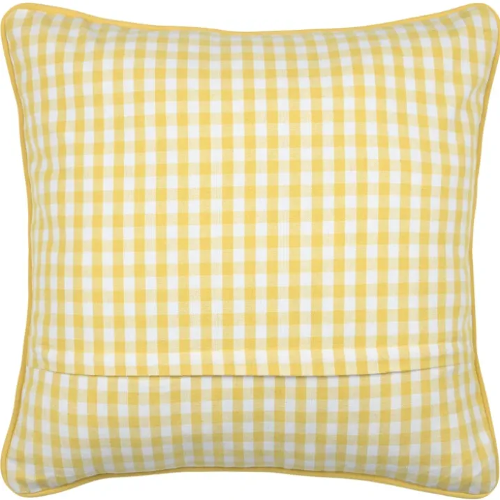 Coussin décoratif motif vichy en polycoton