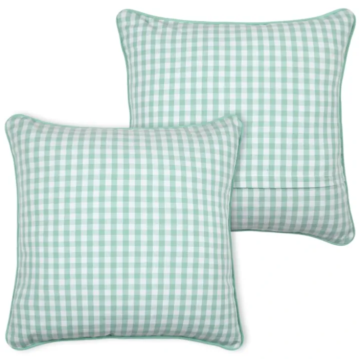 Coussin décoratif motif vichy en polycoton
