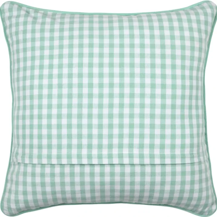 Coussin décoratif motif vichy en polycoton