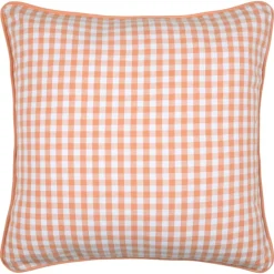 Coussin décoratif motif vichy en polycoton