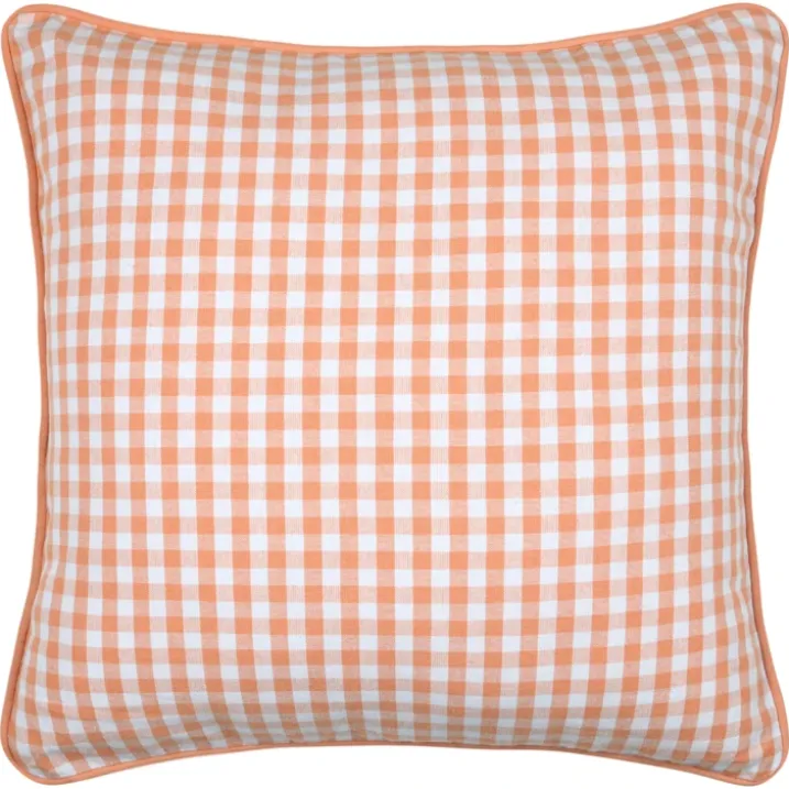Coussin décoratif motif vichy en polycoton
