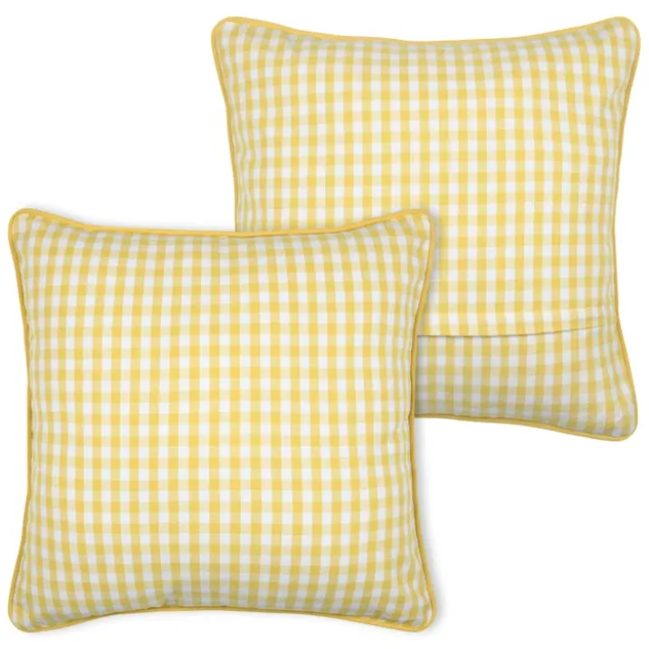 Coussin décoratif motif vichy en polycoton