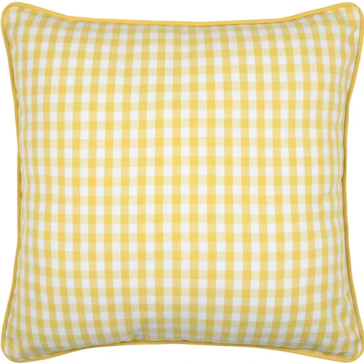 Coussin décoratif motif vichy en polycoton