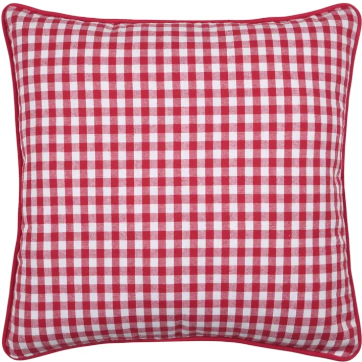 Coussin décoratif motif vichy en polycoton