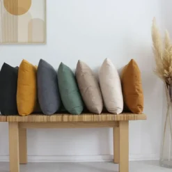 Coussin dehoussable en velours