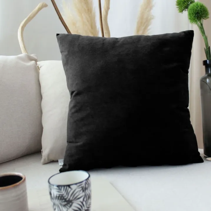 Coussin dehoussable en velours