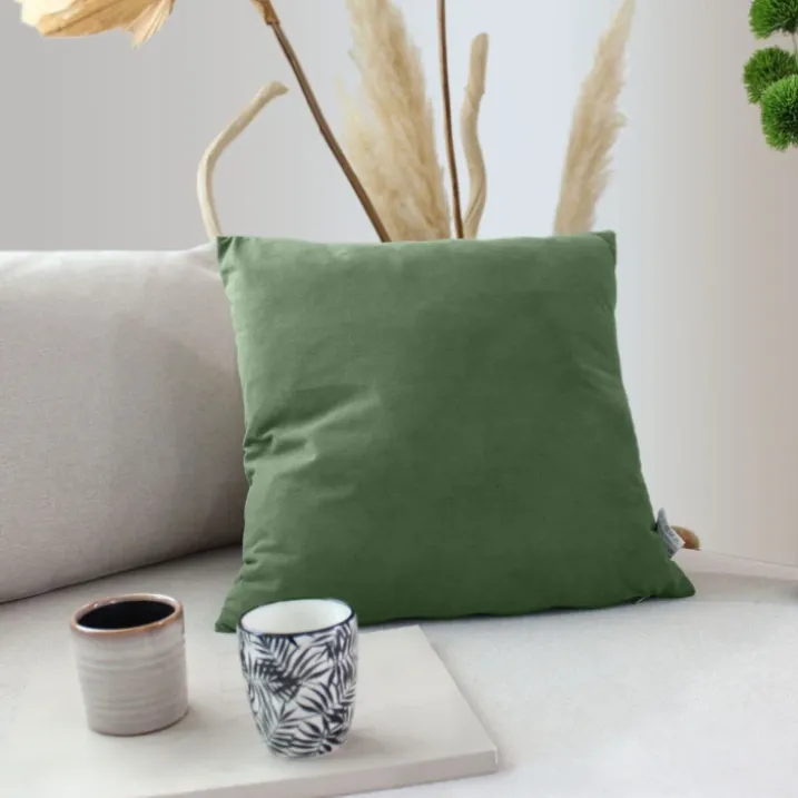 Coussin dehoussable en velours