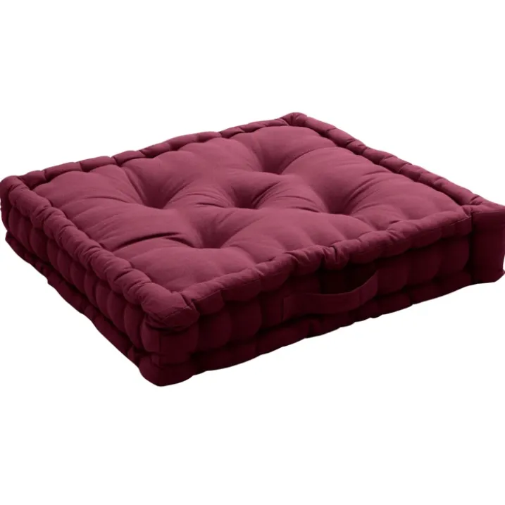 Coussin de sol uni en pur coton