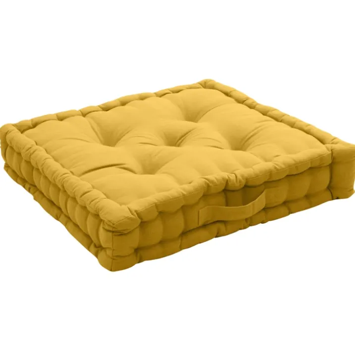 Coussin de sol uni en pur coton