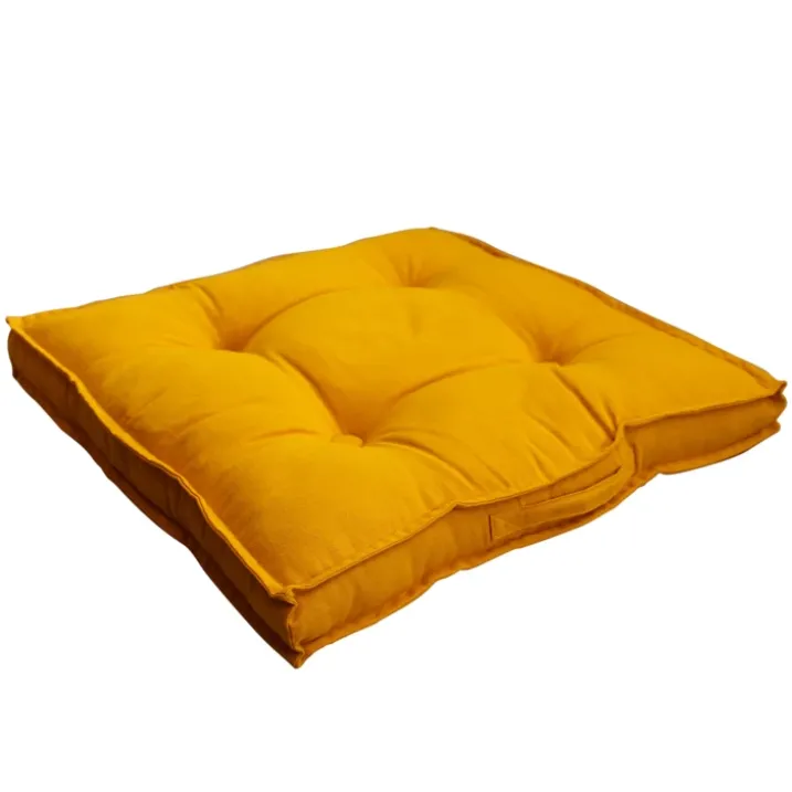 Coussin de sol uni en pur coton