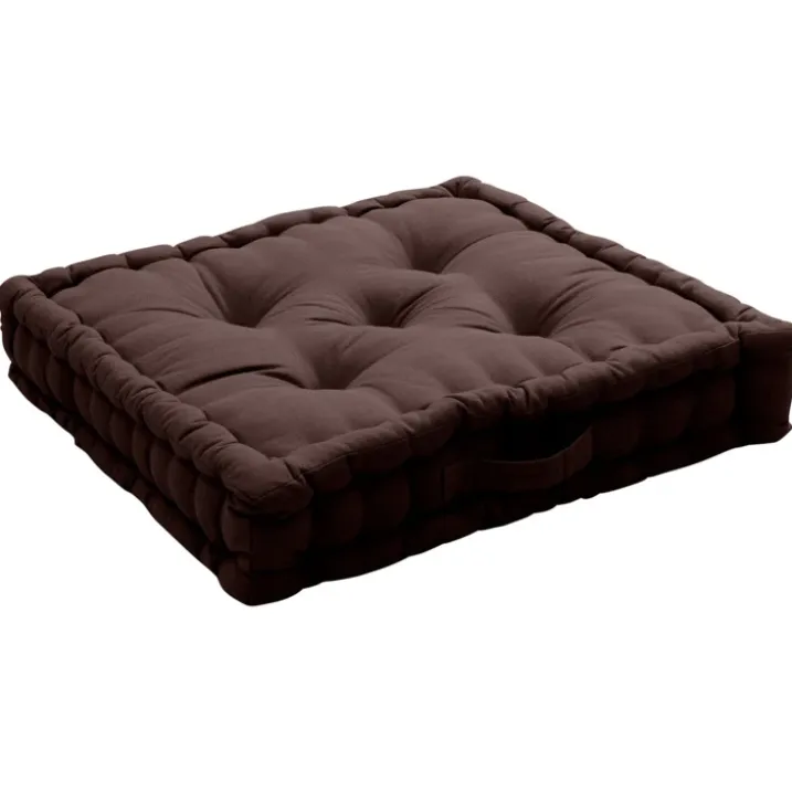 Coussin de sol uni en pur coton