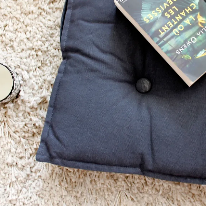 Coussin de sol uni en pur coton