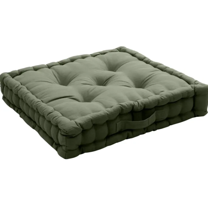 Coussin de sol uni en pur coton