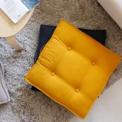 Coussin de sol uni en pur coton