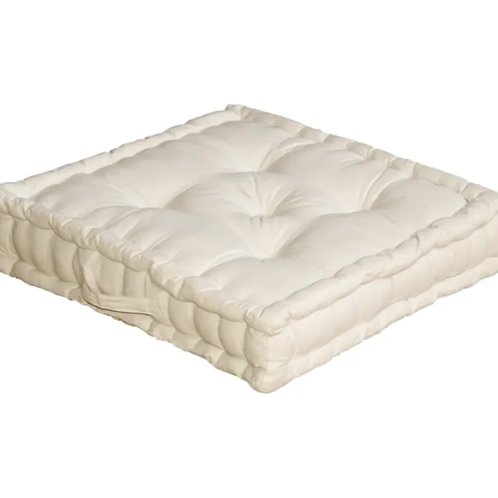 Coussin de sol uni en pur coton