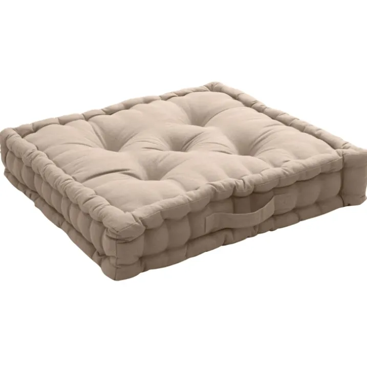 Coussin de sol uni en pur coton