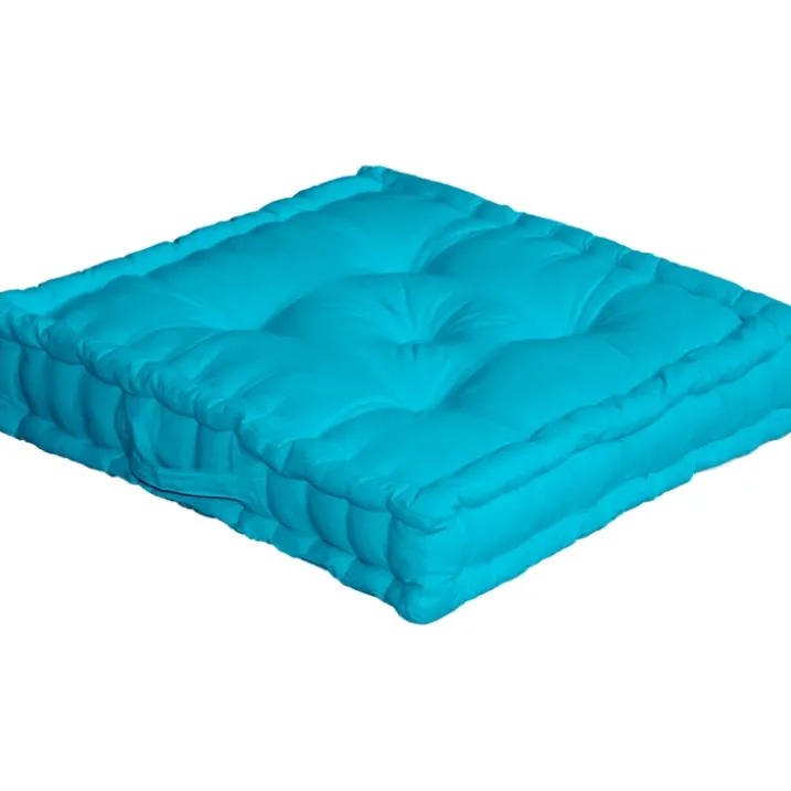 Coussin de sol uni en pur coton