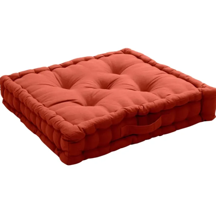 Coussin de sol uni en pur coton
