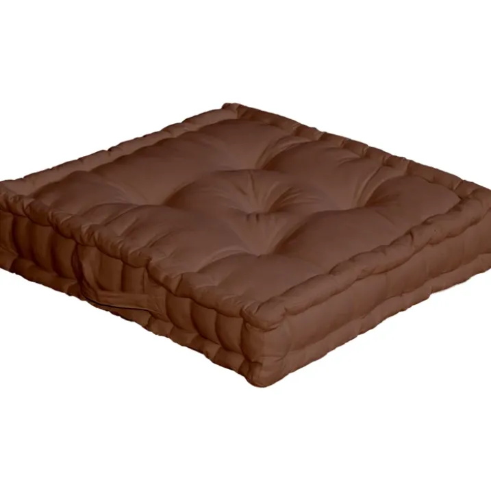 Coussin de sol uni en pur coton