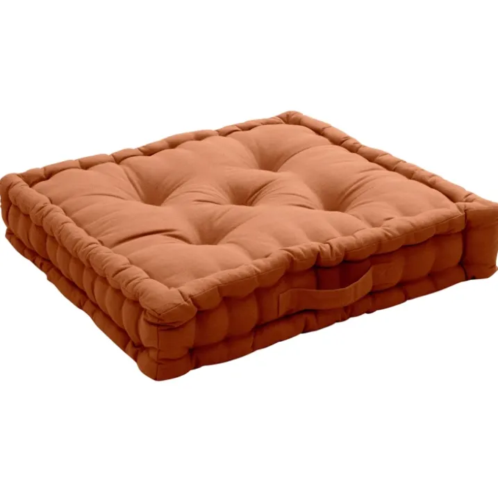 Coussin de sol uni en pur coton