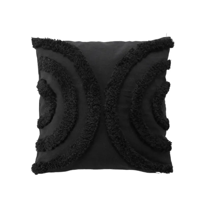 Coussin déhoussable aux motifs tuftés