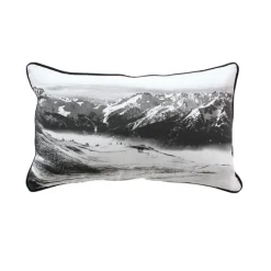 Coussin déhoussable en coton recyclé imprimé au recto/verso