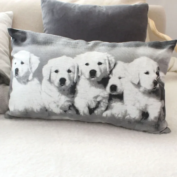 Coussin déhoussable en coton recyclé