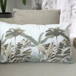 Coussin déhoussable en coton recyclé et imprimé