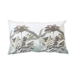 Coussin déhoussable en coton recyclé et imprimé