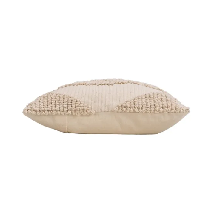 Coussin déhoussable en poly-coton à motif texturé