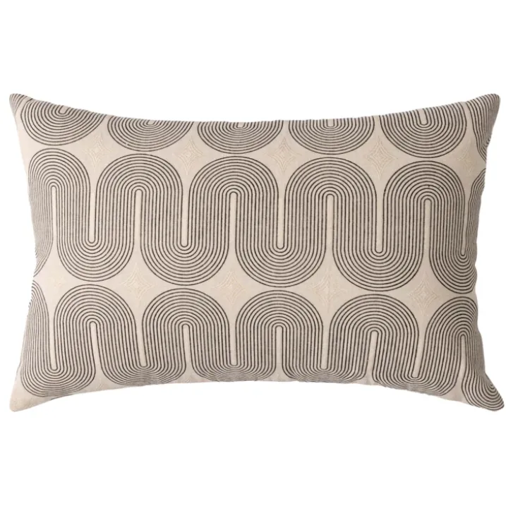 Coussin déhoussable en polycoton à imprimé métallisé