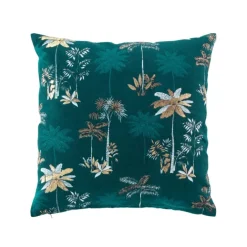 Coussin déhoussable imprimé bleu