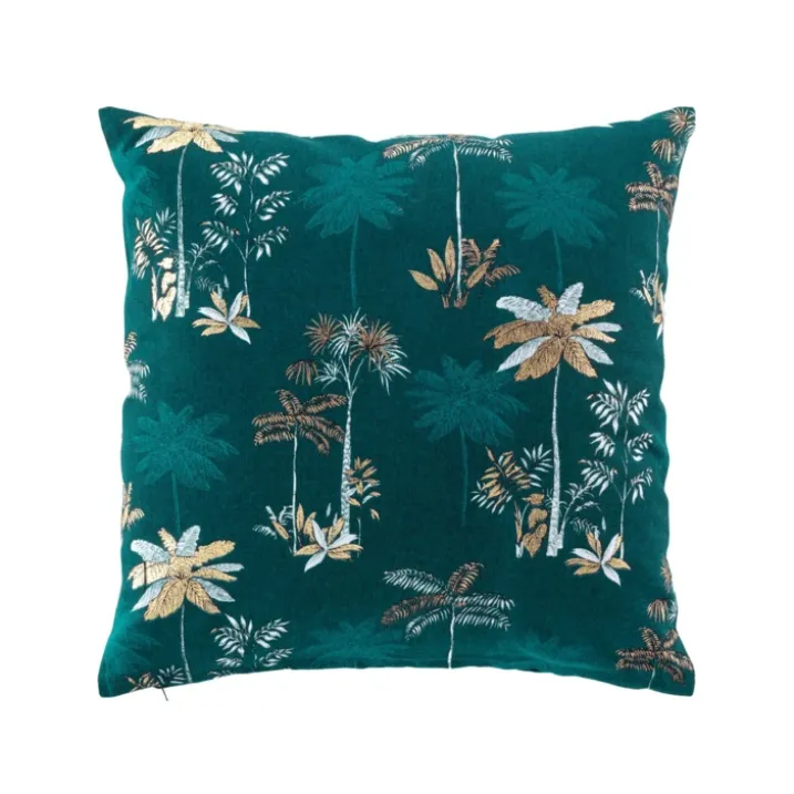 Coussin déhoussable imprimé bleu