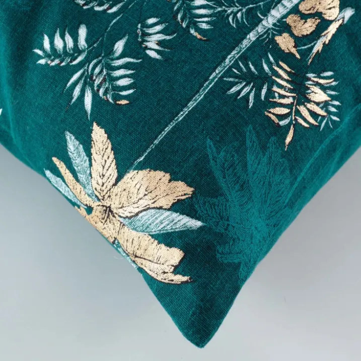 Coussin déhoussable imprimé bleu
