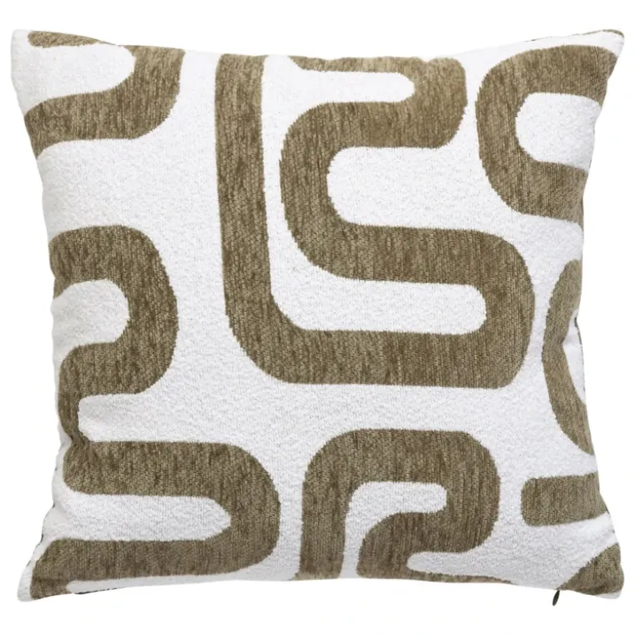 Coussin déhoussable jacquard chenille avec dos en velours