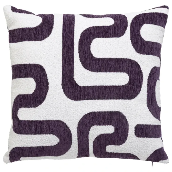 Coussin déhoussable jacquard chenille avec dos en velours