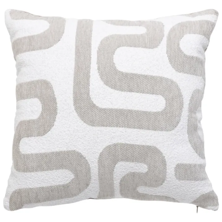 Coussin déhoussable jacquard chenille avec dos en velours