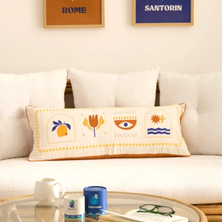 Coussin déhoussable motif graphique