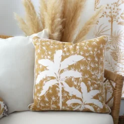 Coussin déhoussable style végétal