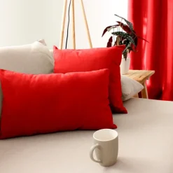 Coussin déhoussable uni en coton