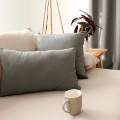 Coussin déhoussable uni en coton