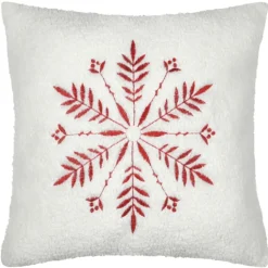 Coussin effet bouclette avec motif flocon