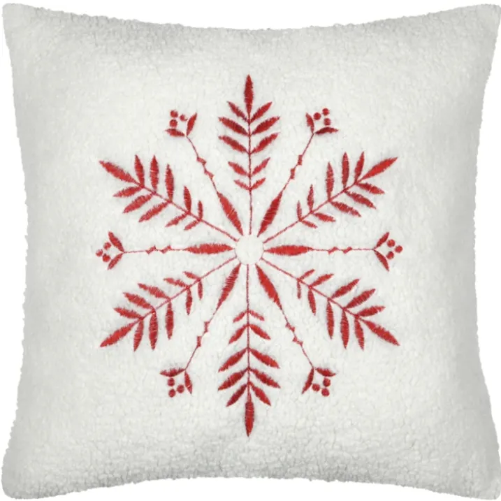 Coussin effet bouclette avec motif flocon