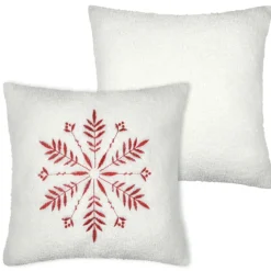 Coussin effet bouclette avec motif flocon