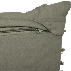 Coussin en coton et macramé