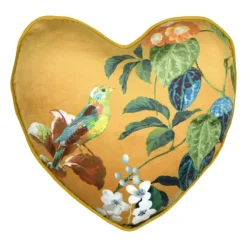 Coussin en forme de cœur à motif végétal